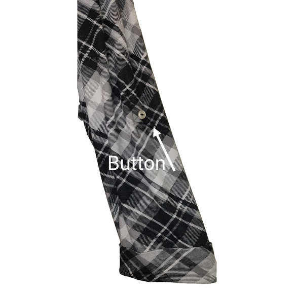 Plaid Flannel Shirt Dress BLACK & WHITE Plus Size 3X ALLISON BRITNEY Very Soft - Picture 11 of 16